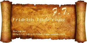 Fridrich Tibériusz névjegykártya